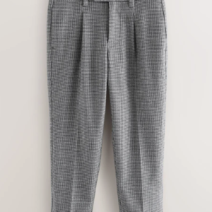 Boys Houndstooth Checked Chinos Trousers