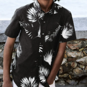 Kids Boys Floral Printed Pure Cotton Casual Shirt