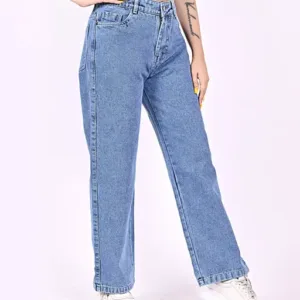 light blue straight fit jeans for women/girls